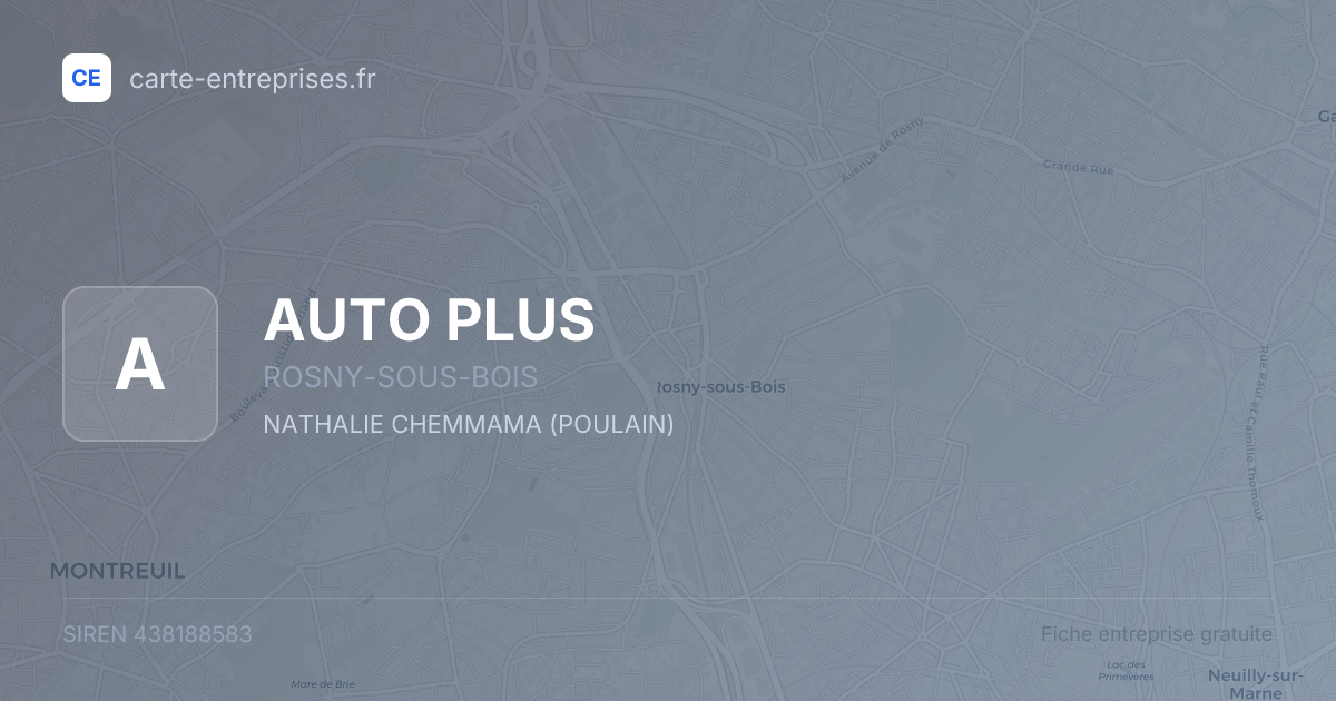 AUTO PLUS — 438188583 — fiche entreprise