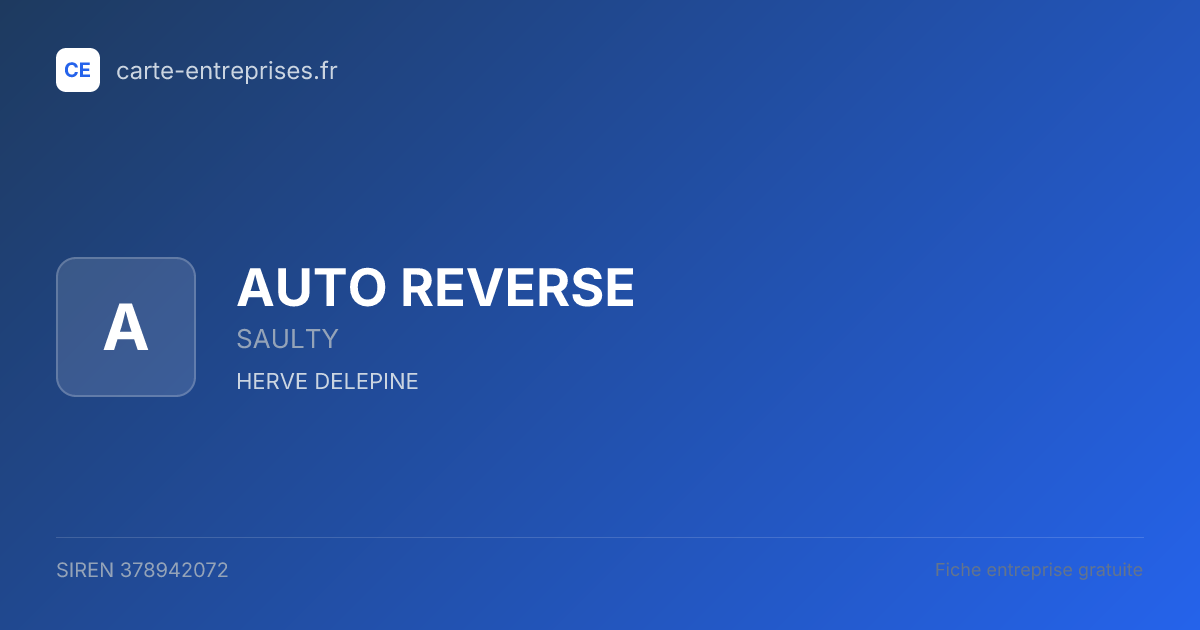 AUTO REVERSE — 378942072 — fiche entreprise