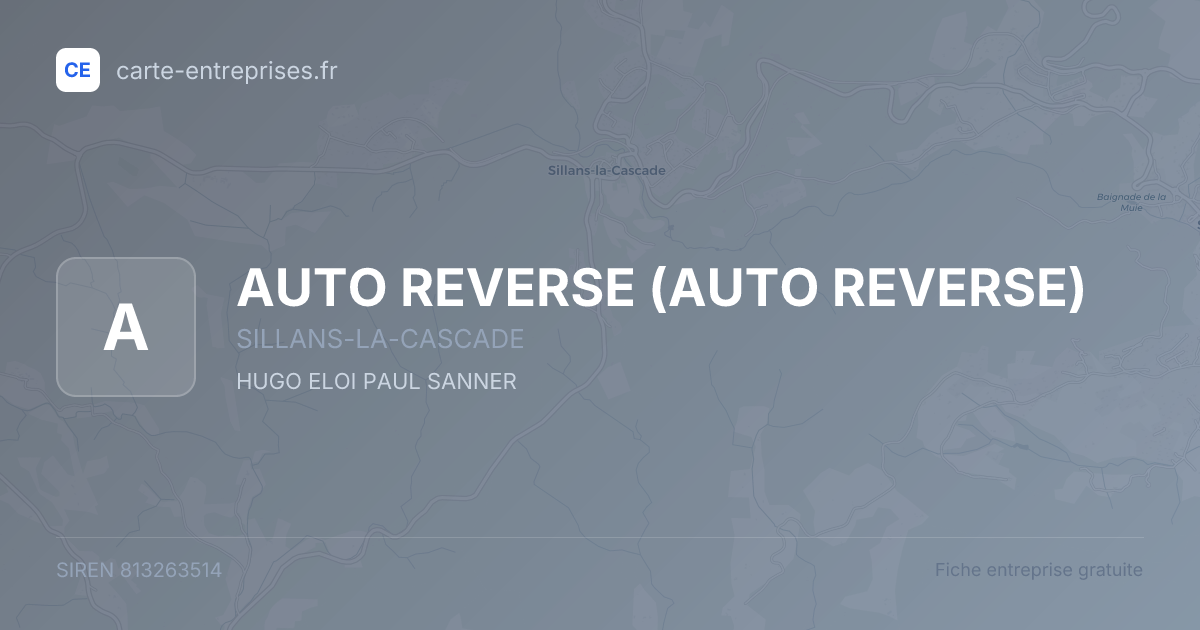 AUTO REVERSE — 813263514 — fiche entreprise