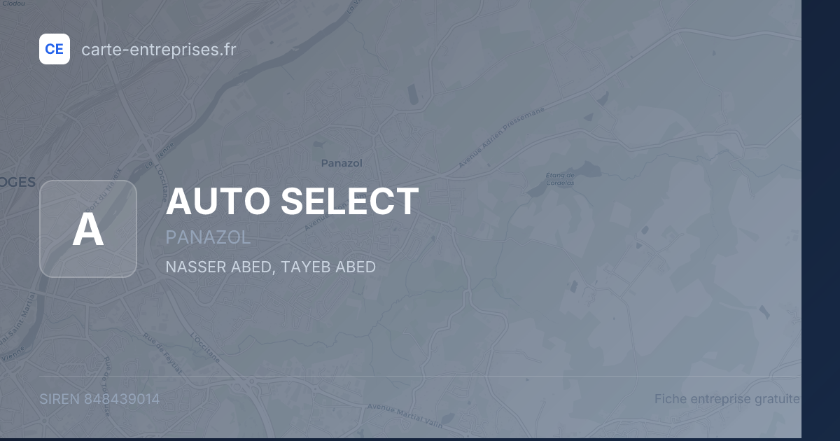 AUTO SELECT — 848439014 — fiche entreprise
