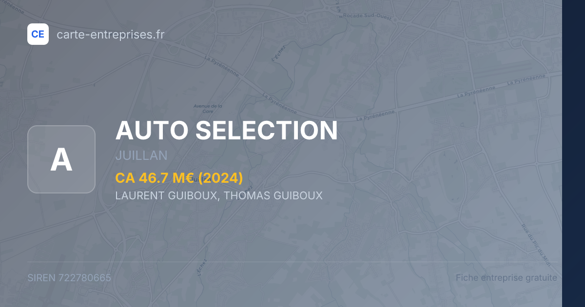 AUTO SELECTION — 722780665 — fiche entreprise