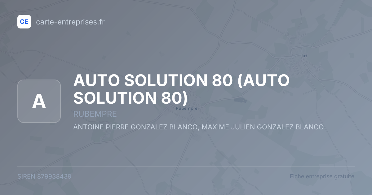 AUTO SOLUTION 80 — 879938439 — fiche entreprise
