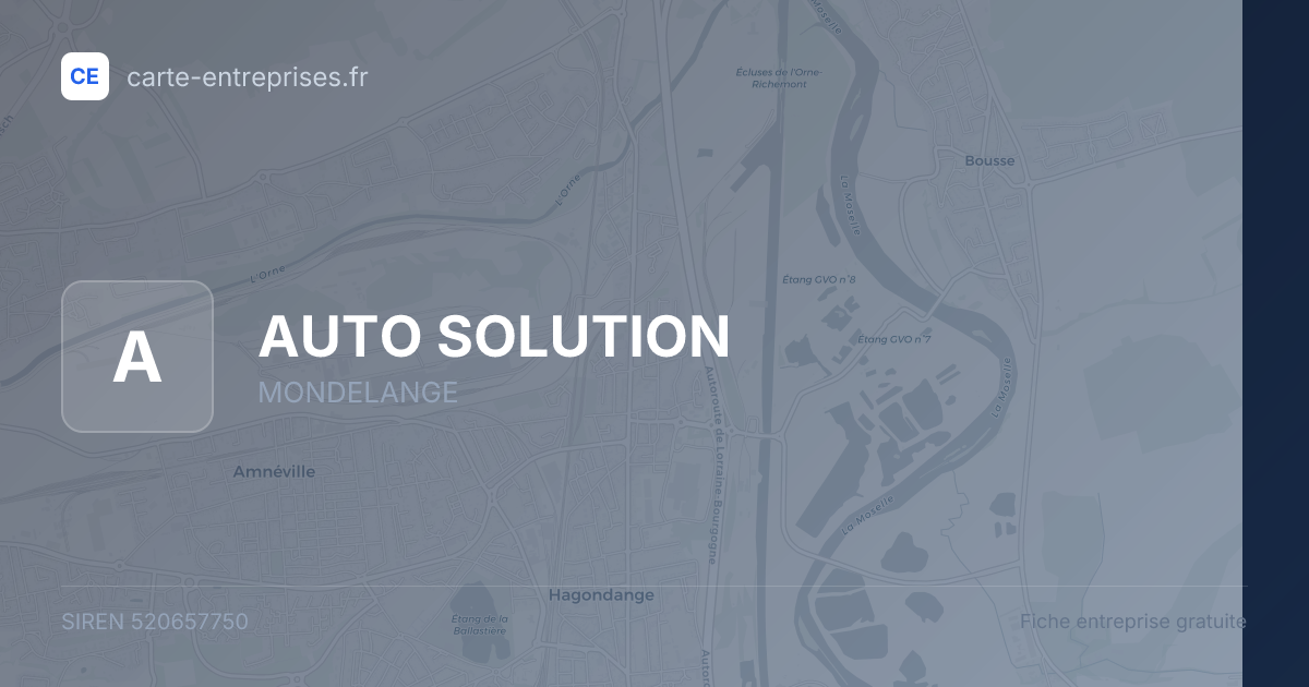 AUTO SOLUTION — 520657750 — fiche entreprise