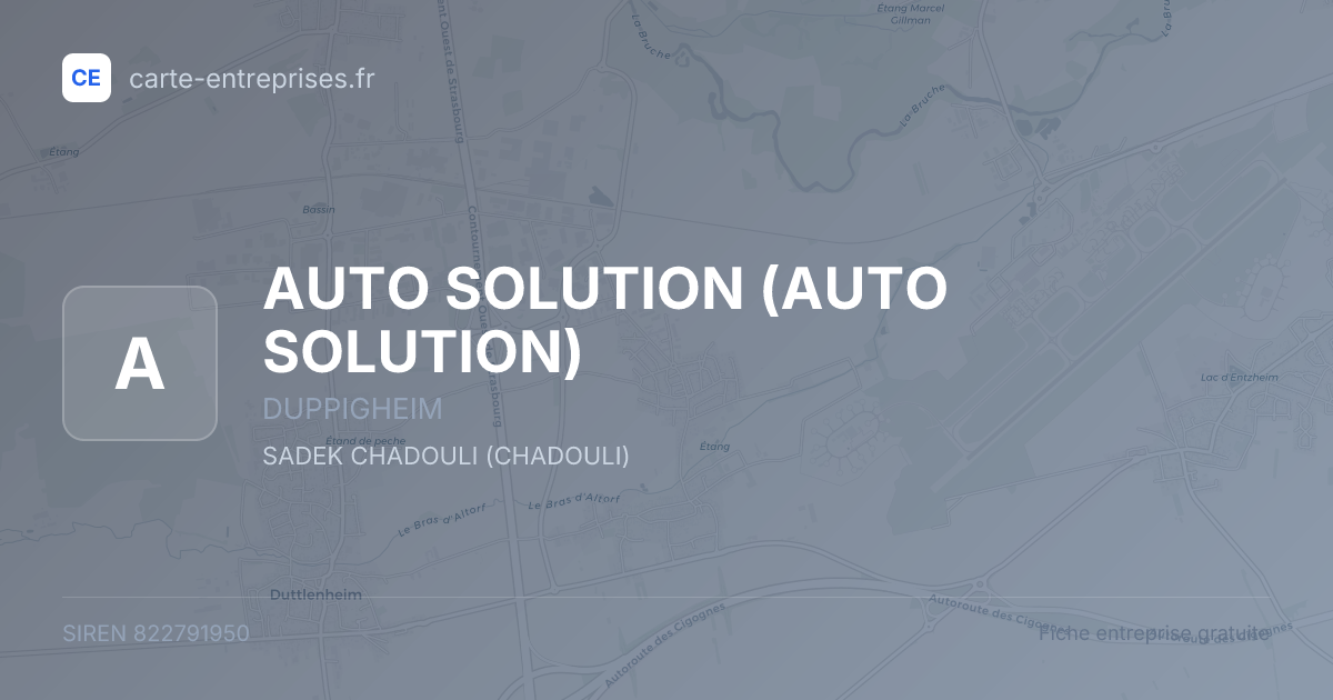 AUTO SOLUTION — 822791950 — fiche entreprise