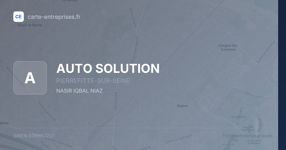 AUTO SOLUTION — 838962207 — fiche entreprise