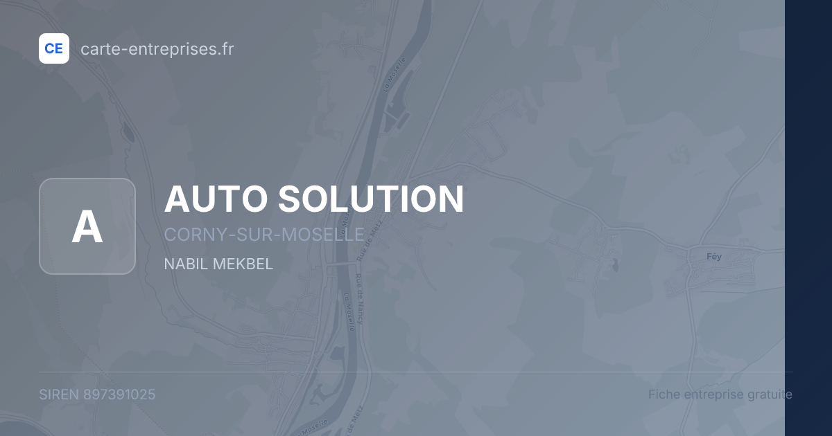 AUTO SOLUTION — 897391025 — fiche entreprise