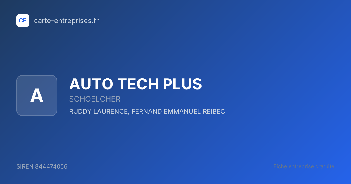 AUTO TECH PLUS — 844474056 — fiche entreprise