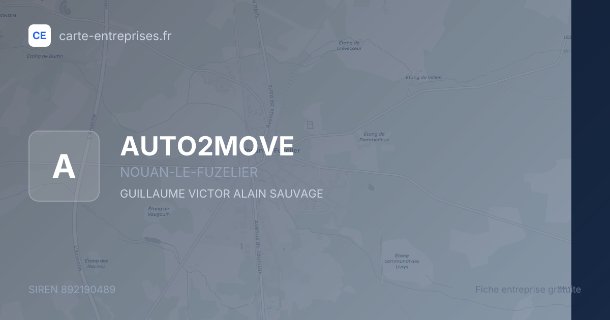 AUTO2MOVE — 892190489 — fiche entreprise