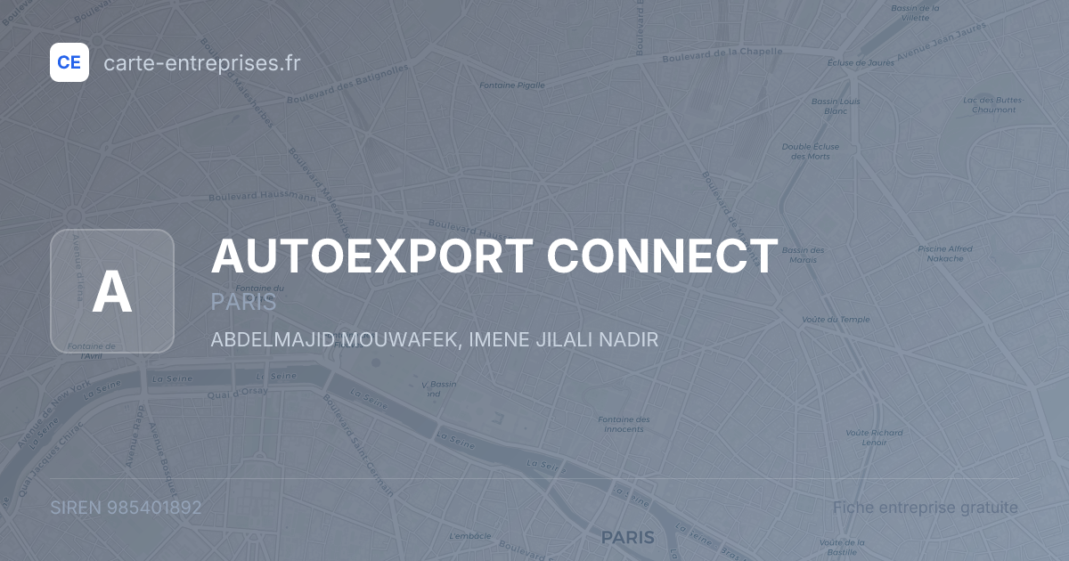 AUTOEXPORT CONNECT — 985401892 — fiche entreprise