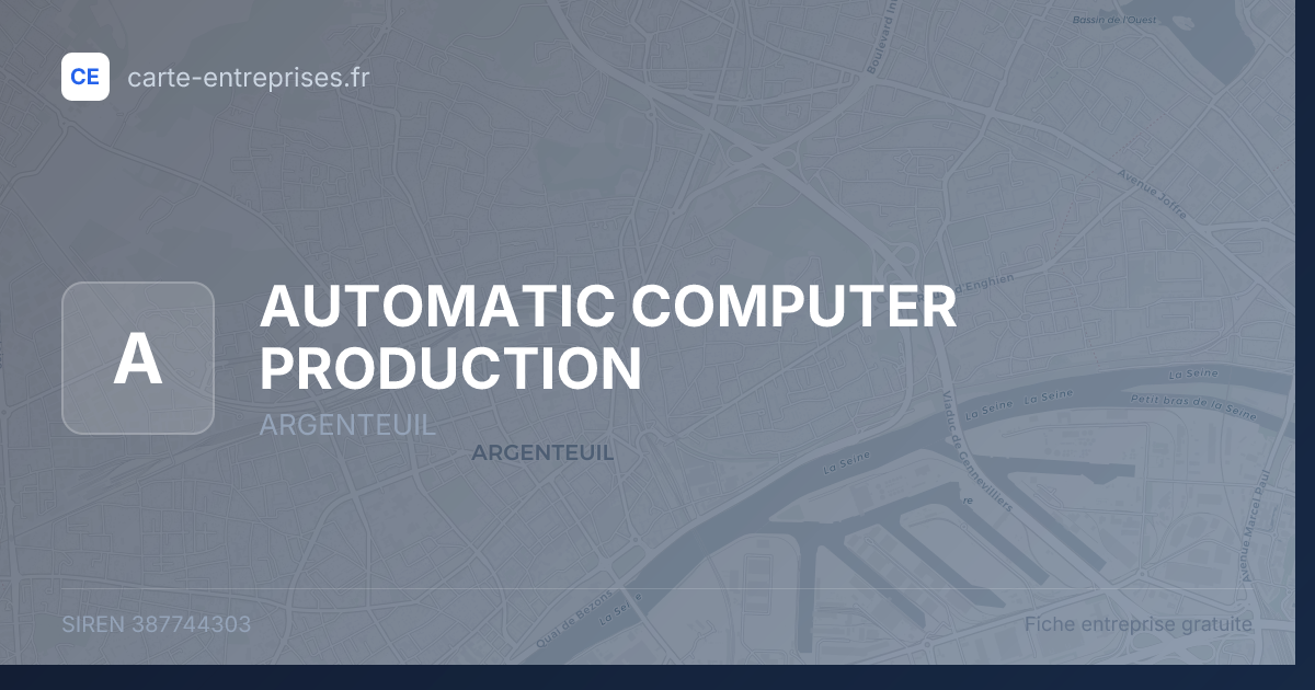 AUTOMATIC COMPUTER PRODUCTION — 387744303 — fiche entreprise
