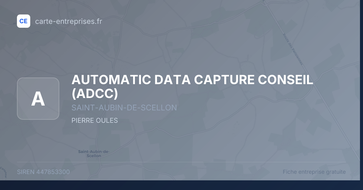 AUTOMATIC DATA CAPTURE CONSEIL (ADCC) — 447853300 — fiche entreprise