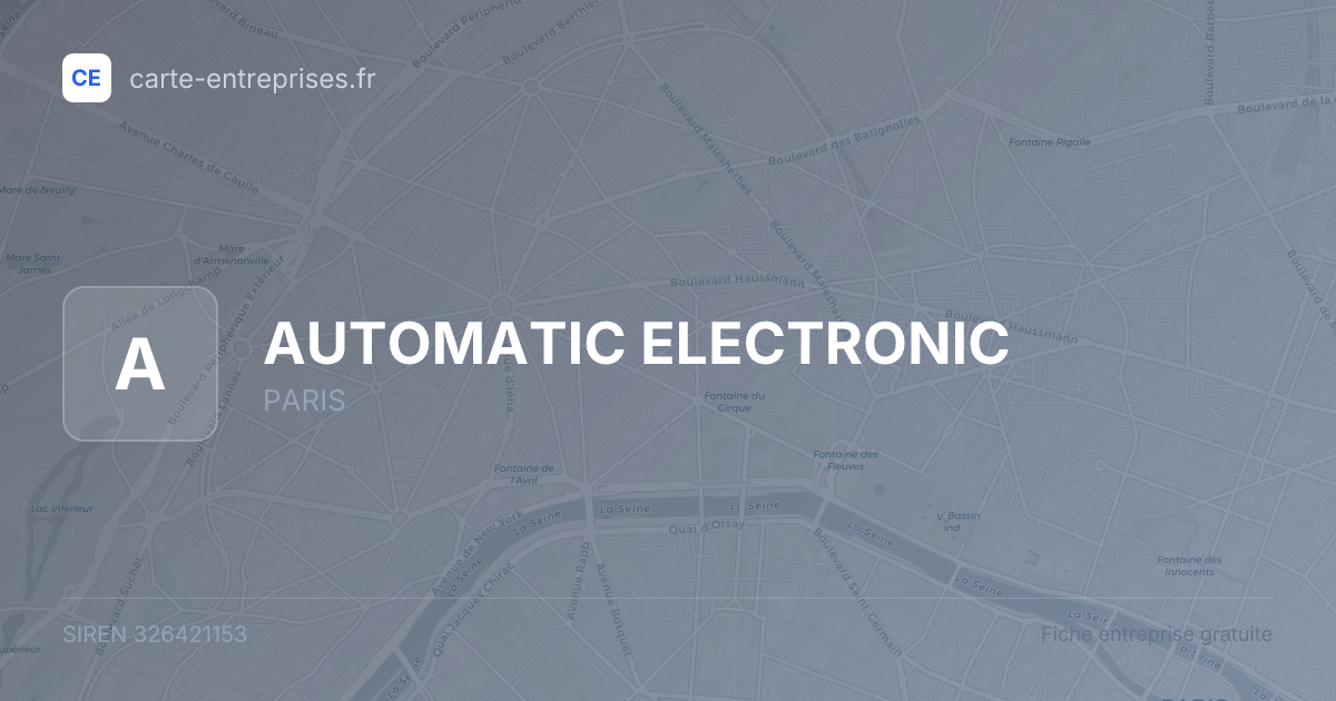 AUTOMATIC ELECTRONIC — 326421153 — fiche entreprise