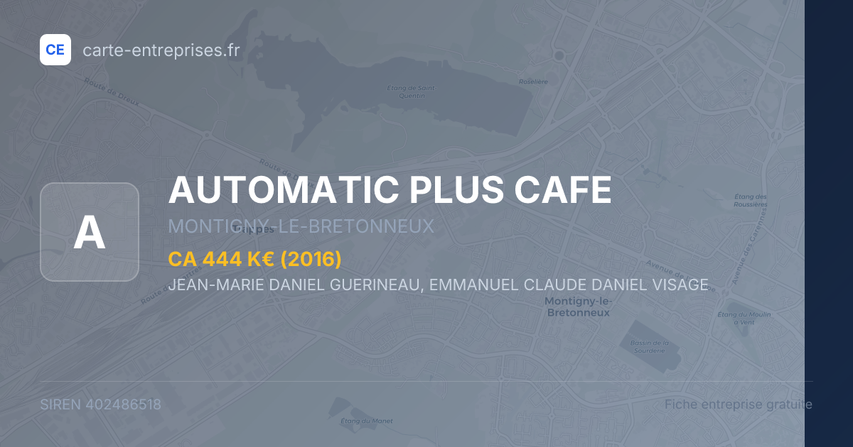 AUTOMATIC PLUS CAFE — 402486518 — fiche entreprise