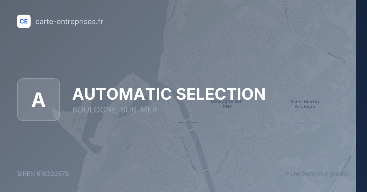 AUTOMATIC SELECTION — 616320578 — fiche entreprise