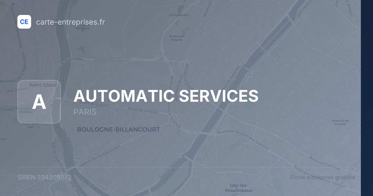 AUTOMATIC SERVICES — 394206072 — fiche entreprise