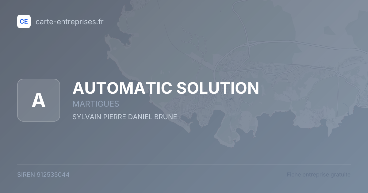 AUTOMATIC SOLUTION — 912535044 — fiche entreprise