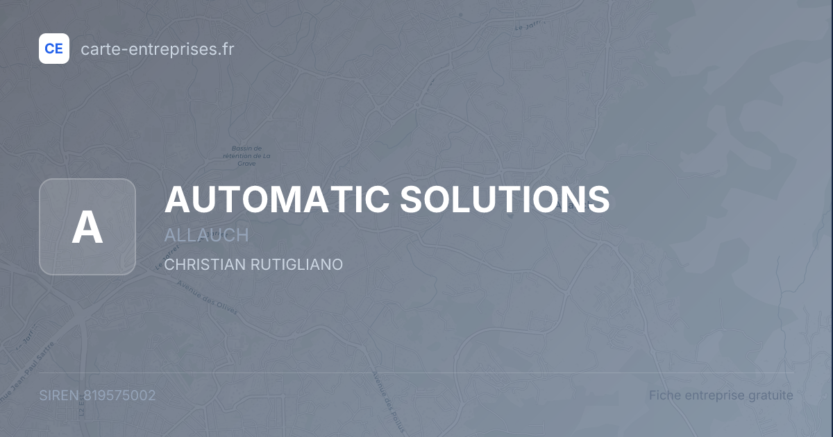 AUTOMATIC SOLUTIONS — 819575002 — fiche entreprise