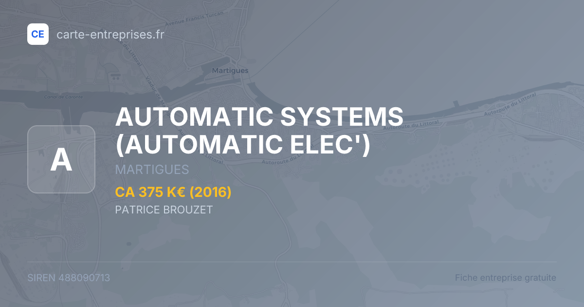 AUTOMATIC SYSTEMS (AUTOMATIC ELEC') — 488090713 — fiche entreprise