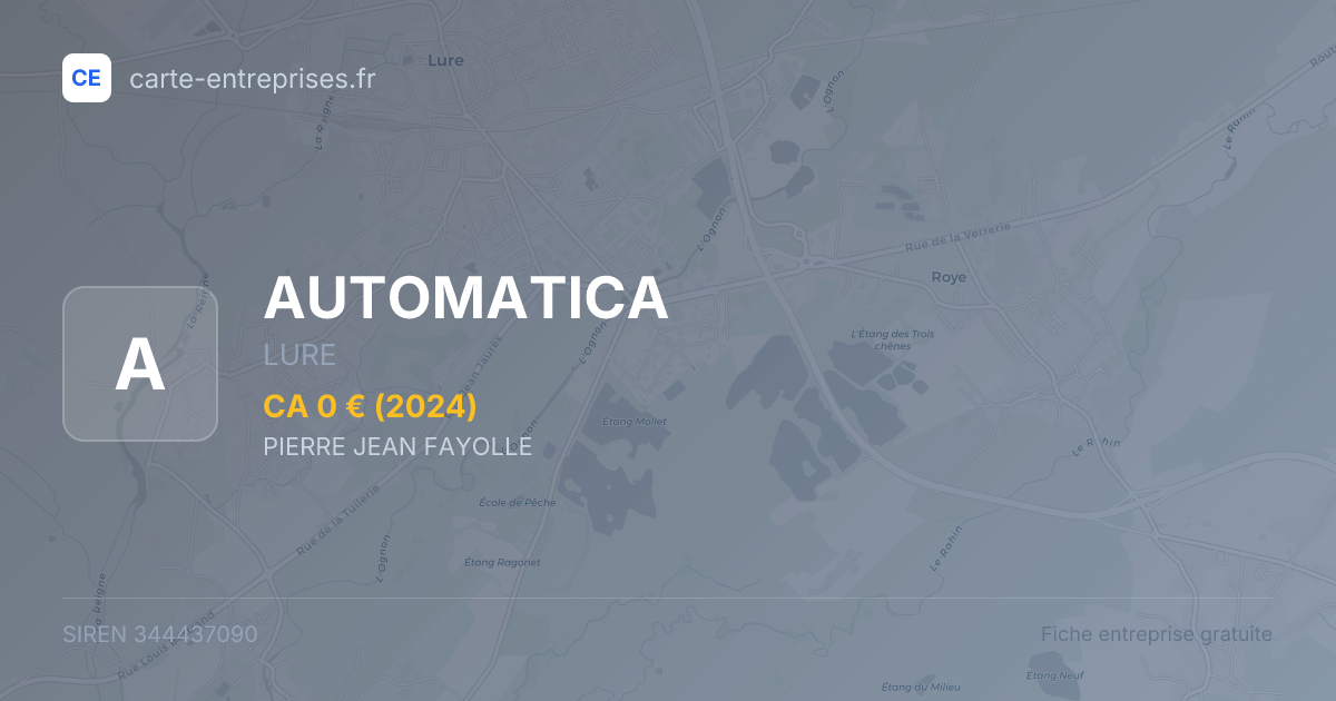 AUTOMATICA — 344437090 — fiche entreprise