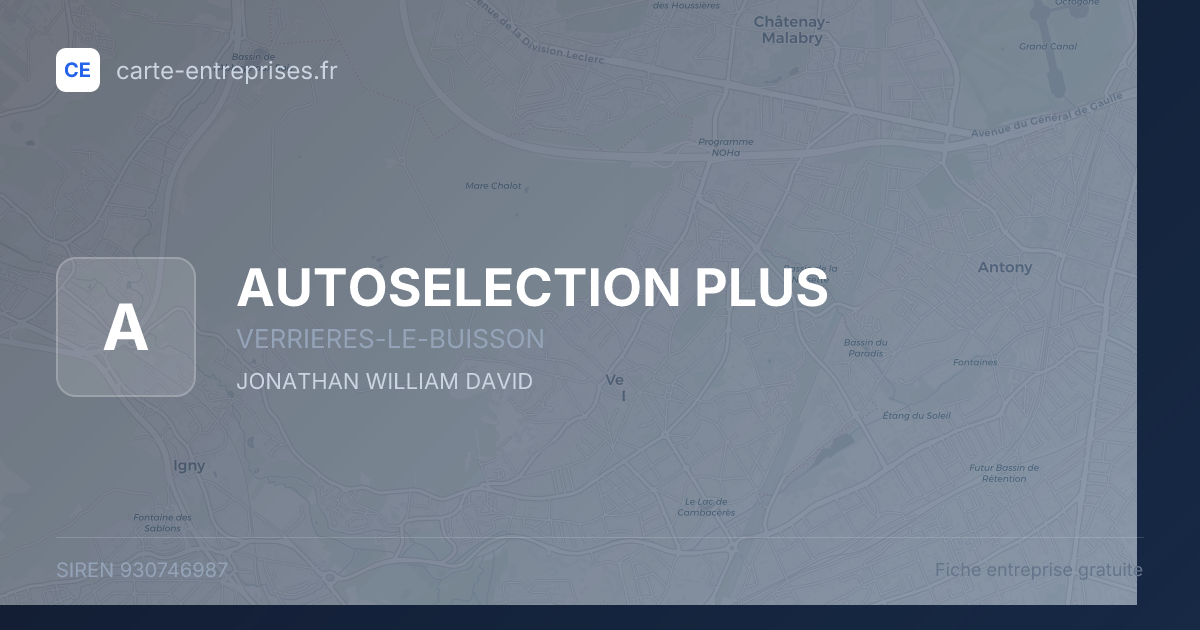 AUTOSELECTION PLUS — 930746987 — fiche entreprise