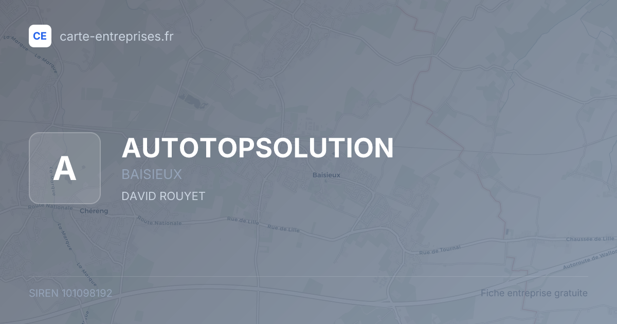 AUTOTOPSOLUTION — 101098192 — fiche entreprise