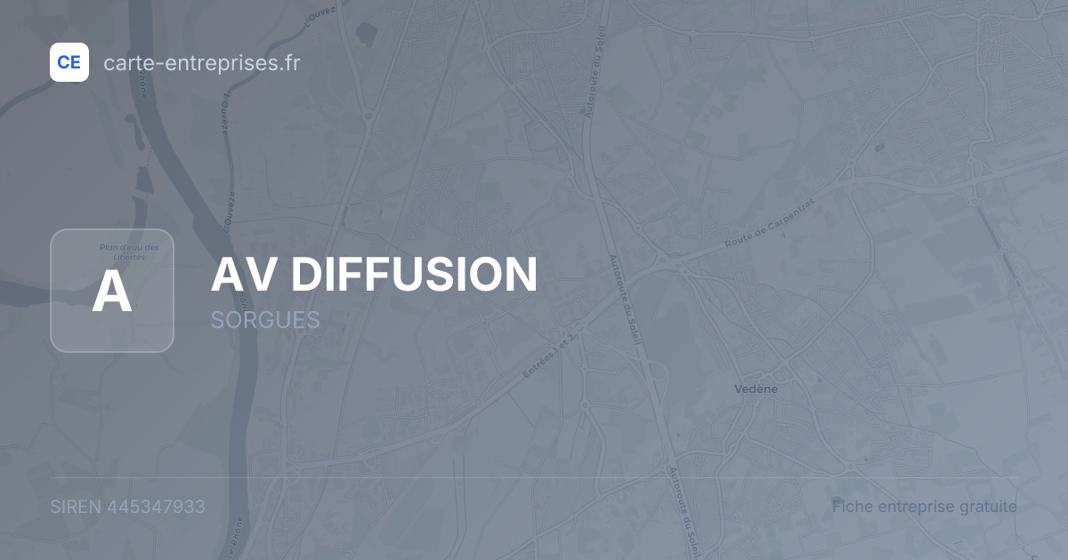 AV DIFFUSION — 445347933 — fiche entreprise