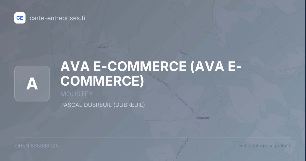 AVA E-COMMERCE — 835336025 — fiche entreprise