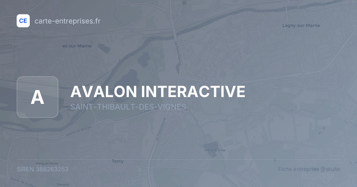 AVALON INTERACTIVE — 388263253 — fiche entreprise
