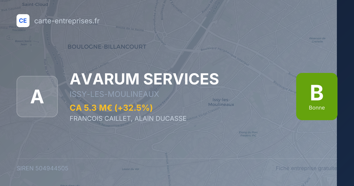 AVARUM SERVICES — 504944505 — fiche entreprise
