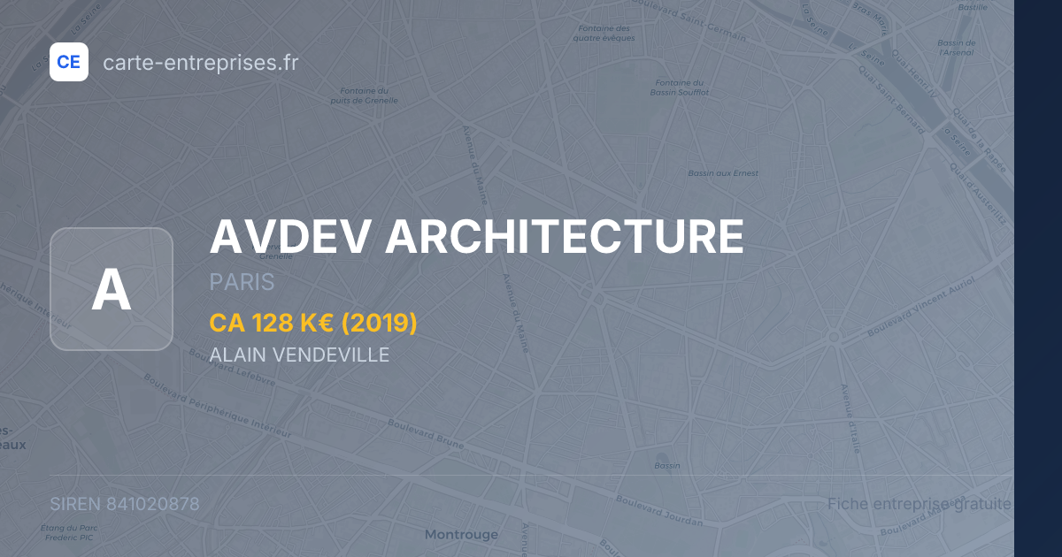 AVDEV ARCHITECTURE — 841020878 — fiche entreprise