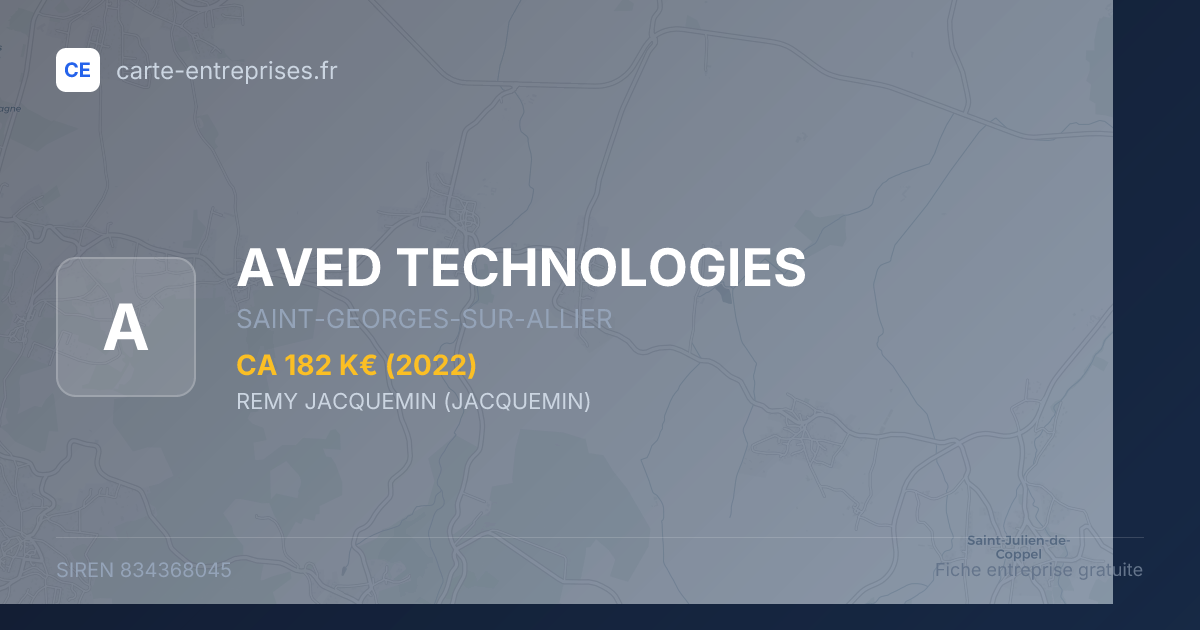 AVED TECHNOLOGIES — 834368045 — fiche entreprise