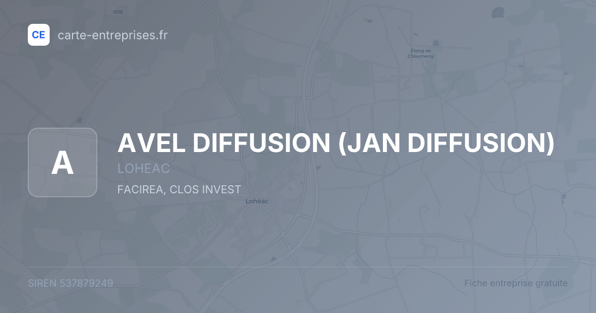 AVEL DIFFUSION (JAN DIFFUSION) — 537879249 — fiche entreprise