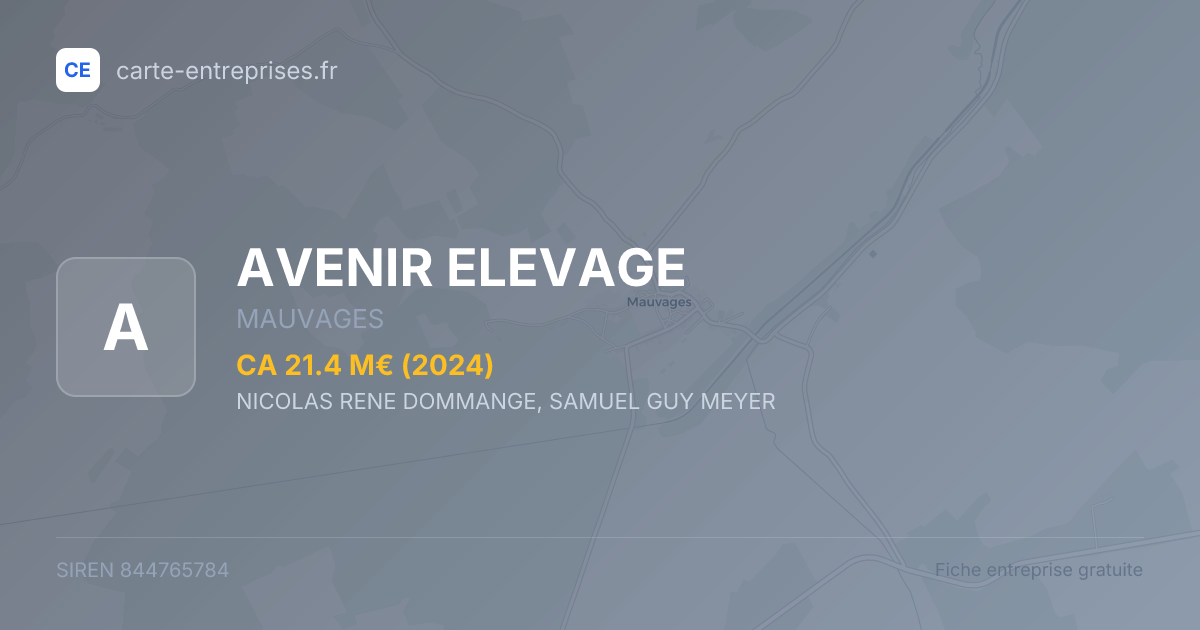 AVENIR ELEVAGE — 844765784 — fiche entreprise