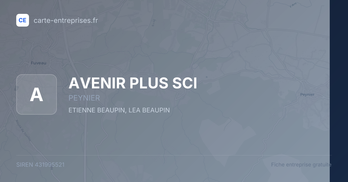 AVENIR PLUS SCI — 431995521 — fiche entreprise