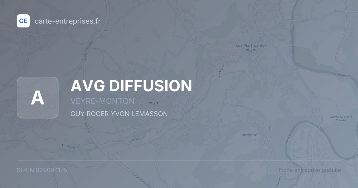 AVG DIFFUSION — 929094175 — fiche entreprise