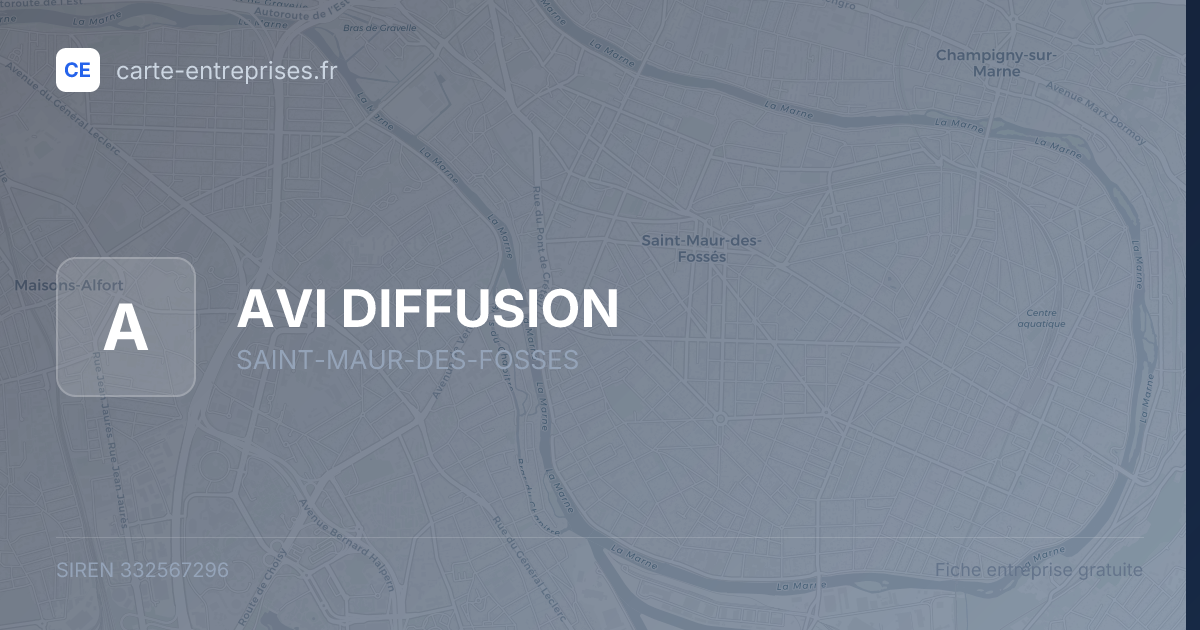 AVI DIFFUSION — 332567296 — fiche entreprise