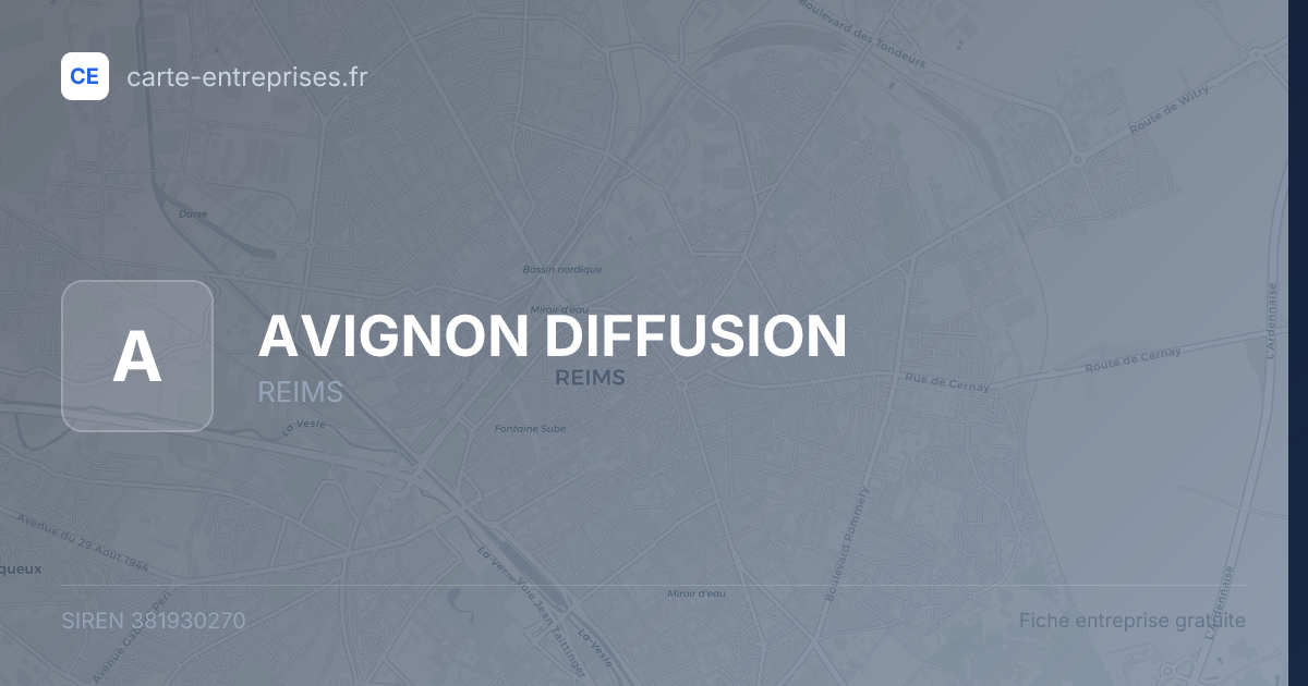 AVIGNON DIFFUSION — 381930270 — fiche entreprise