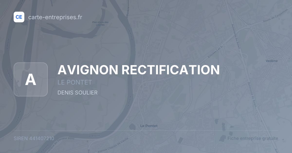 AVIGNON RECTIFICATION — 441407210 — fiche entreprise
