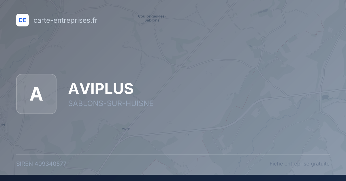 AVIPLUS — 409340577 — fiche entreprise