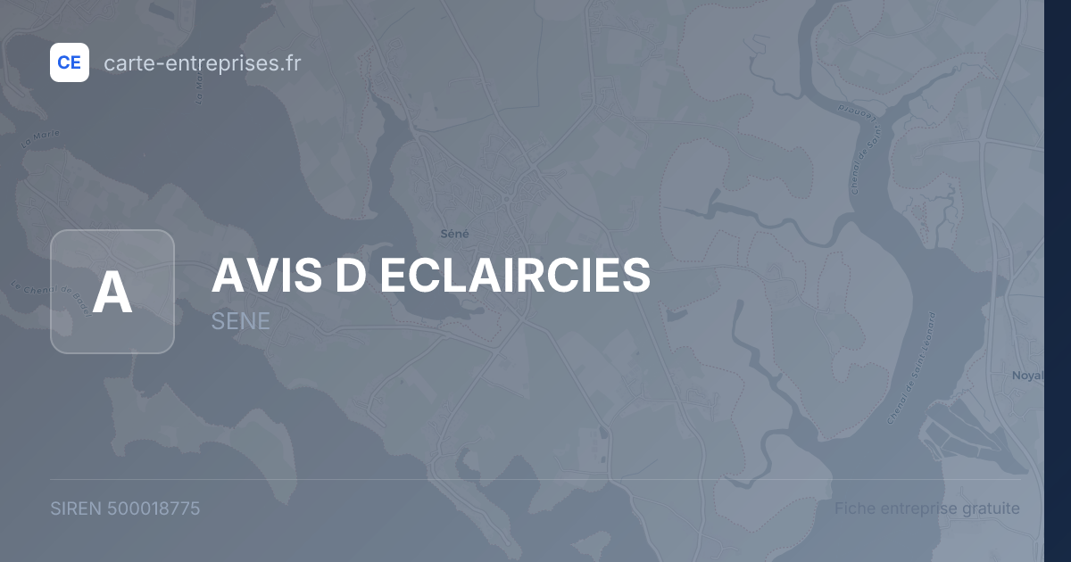 AVIS D ECLAIRCIES — 500018775 — fiche entreprise