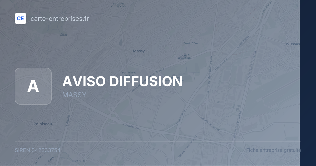 AVISO DIFFUSION — 342333754 — fiche entreprise