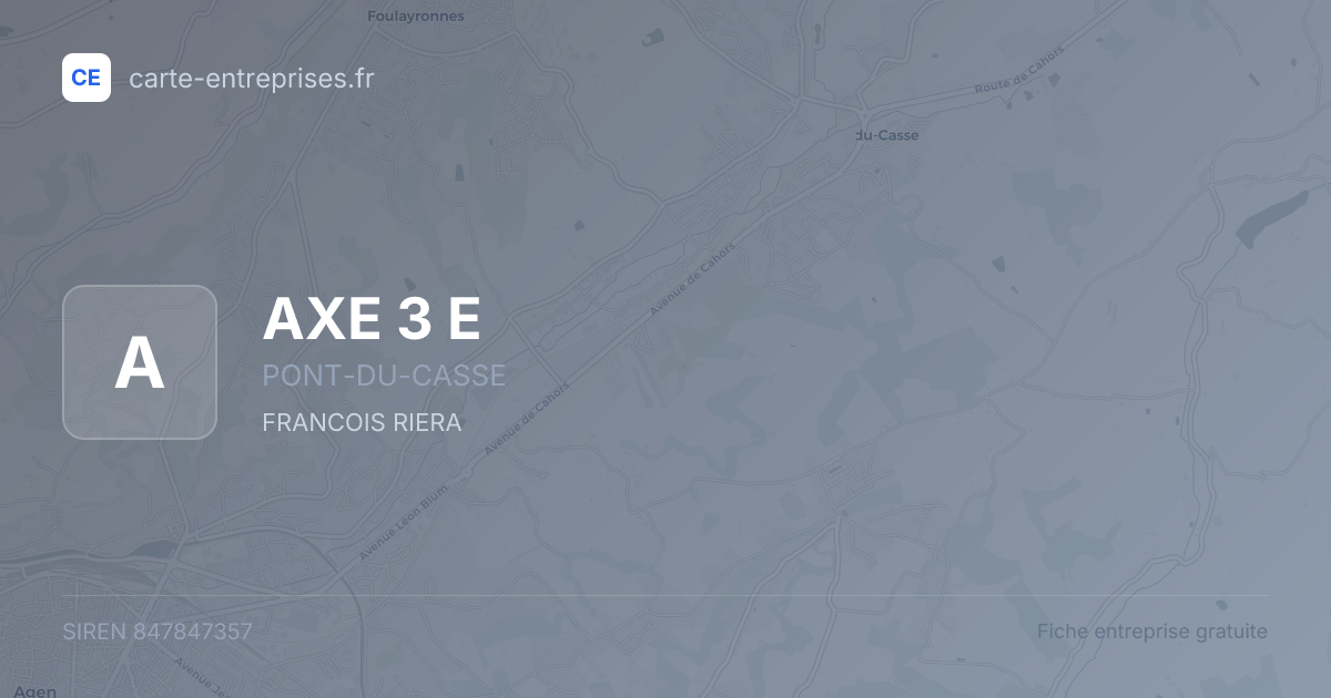 AXE 3 E — 847847357 — fiche entreprise