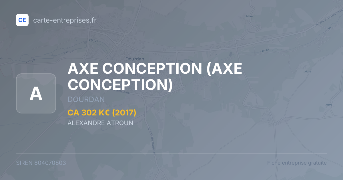 AXE CONCEPTION — 804070803 — fiche entreprise