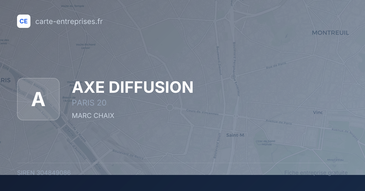 AXE DIFFUSION — 304849086 — fiche entreprise