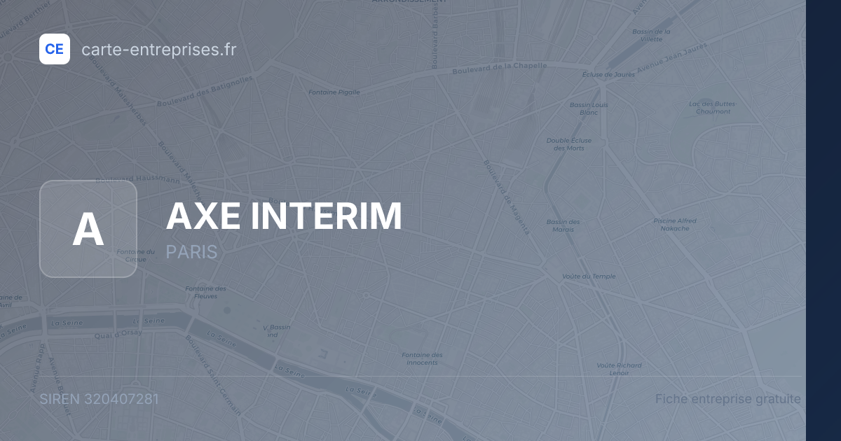 AXE INTERIM — 320407281 — fiche entreprise