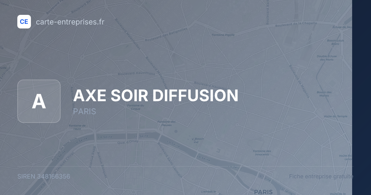 AXE SOIR DIFFUSION — 348166356 — fiche entreprise