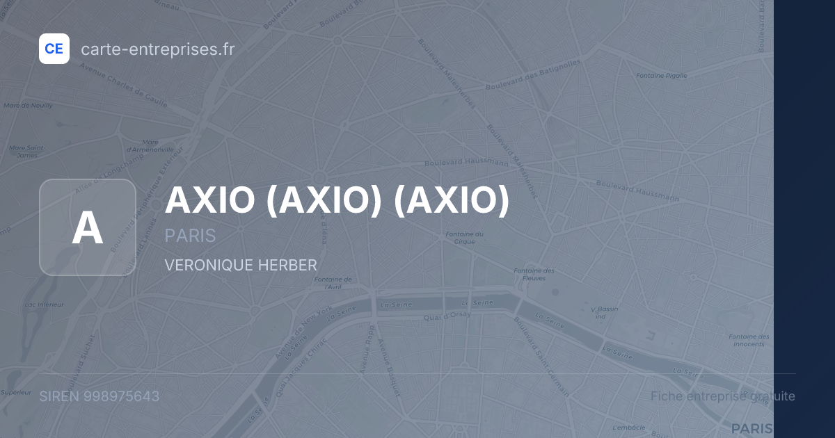 AXIO (AXIO) (AXIO) — 998975643 — fiche entreprise