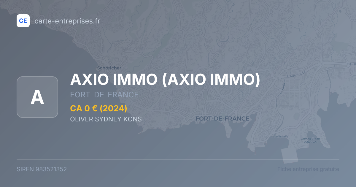 AXIO IMMO — 983521352 — fiche entreprise