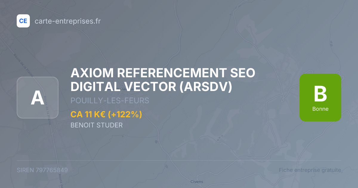 AXIOM REFERENCEMENT SEO DIGITAL VECTOR (ARSDV) — 797765849 — fiche entreprise