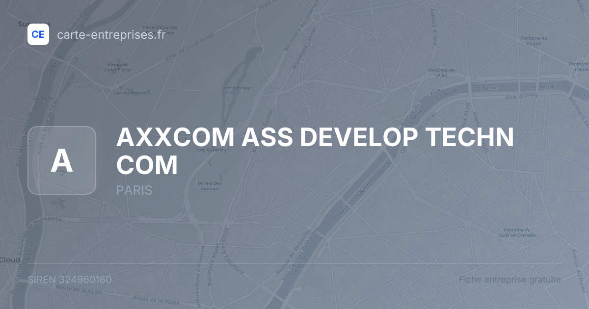 AXXCOM ASS DEVELOP TECHN COM — 324960160 — fiche entreprise